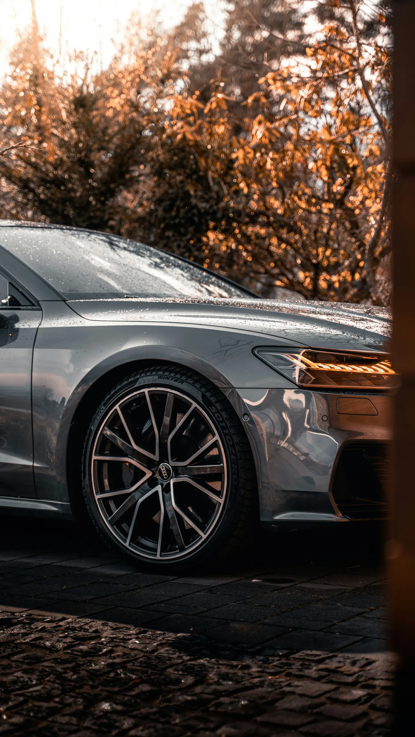 Coche preparado para el detailing con productos de cuidado sobre el capó